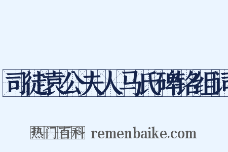 司徒袁公夫人马氏碑铭组词是什么意思的图片
